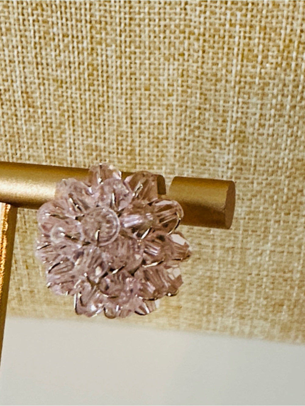 Fashion Jewelry Light Pink Crystal Floral Earrings - Women Jewelry